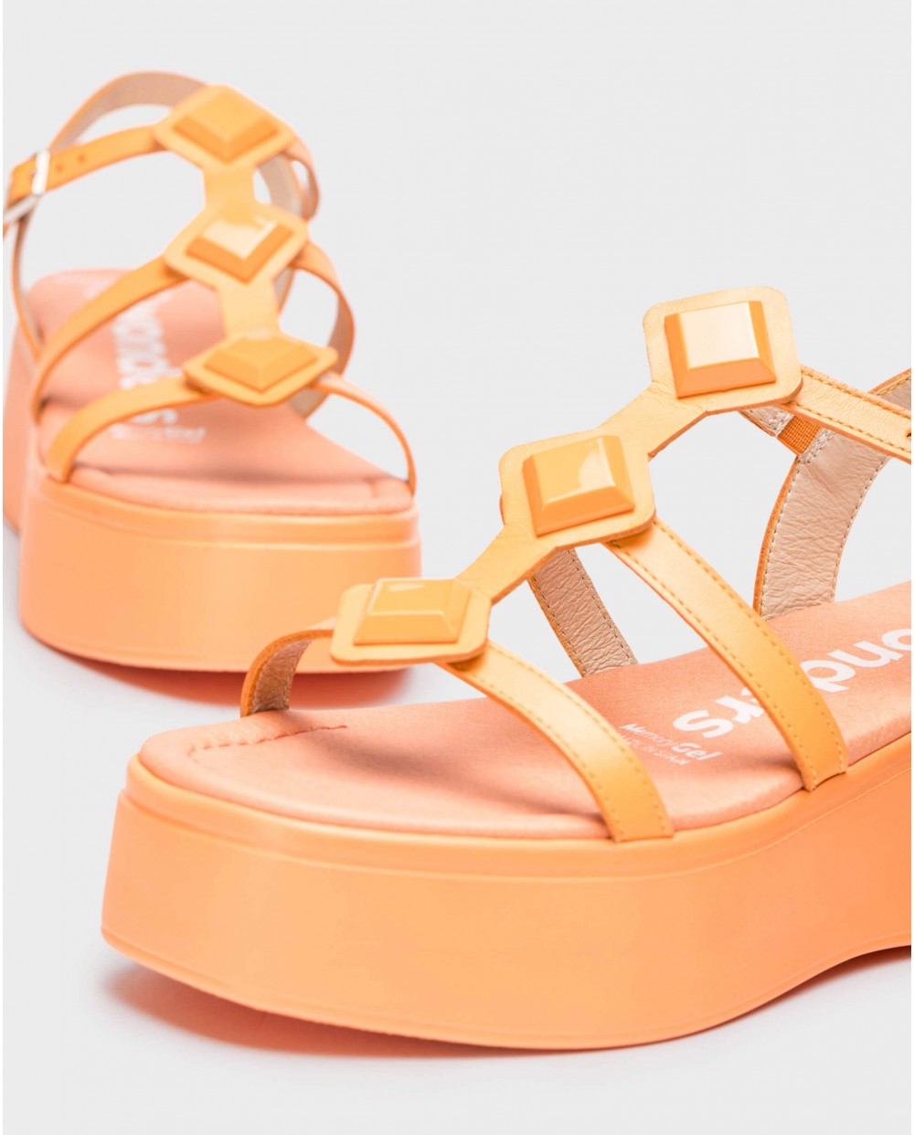 Wonders-Sandals-Orange Carolina platform sandals