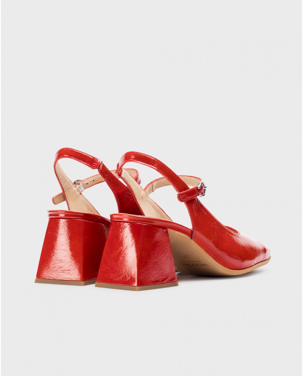 Wonders-Heels-Red Jane slingback sandals