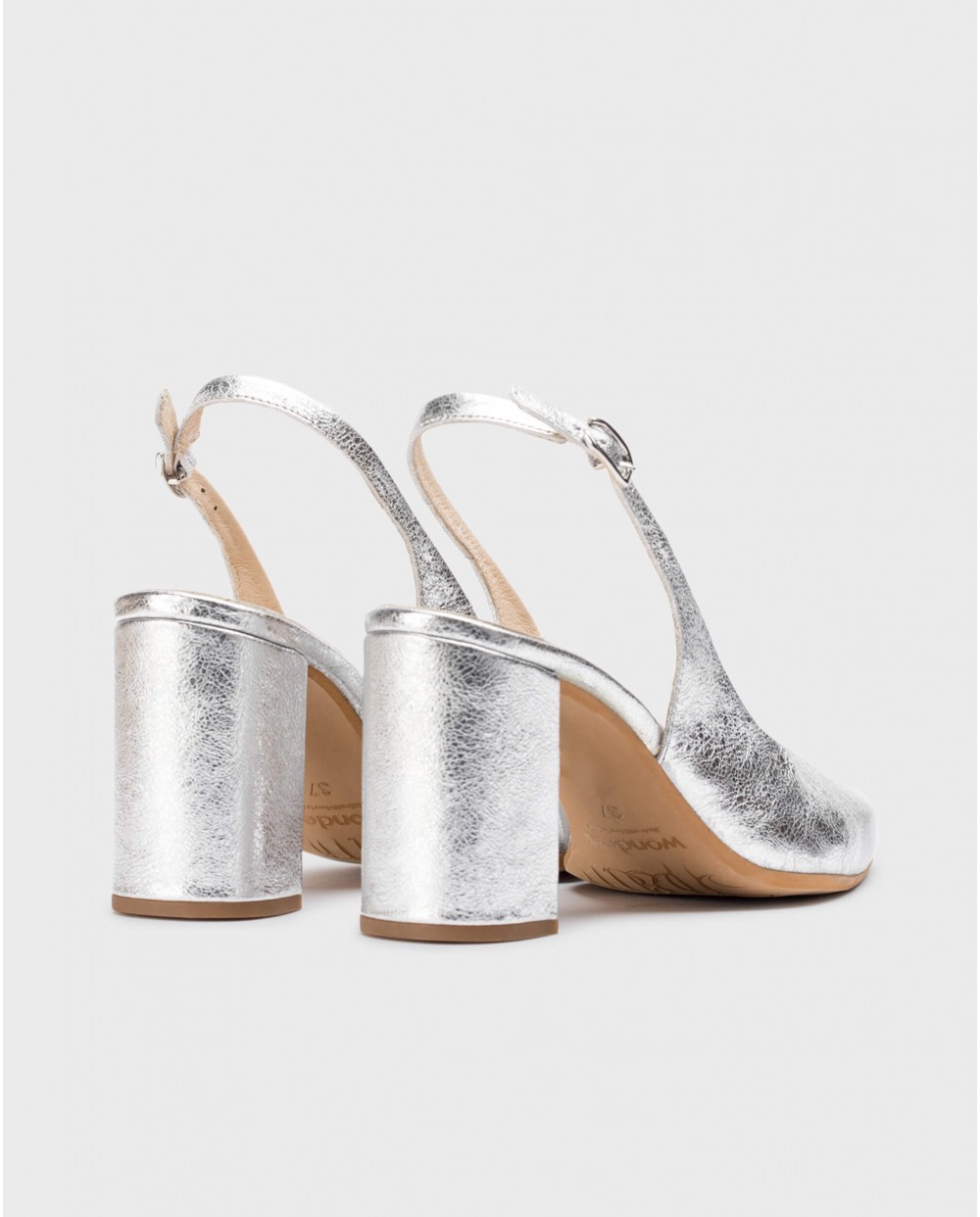 Wonders-Heels-Silver Vilma Heeled shoes
