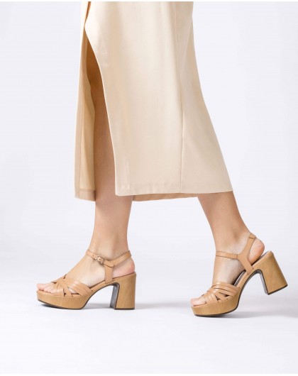 Wonders-Heels-Brown Marisol sandals