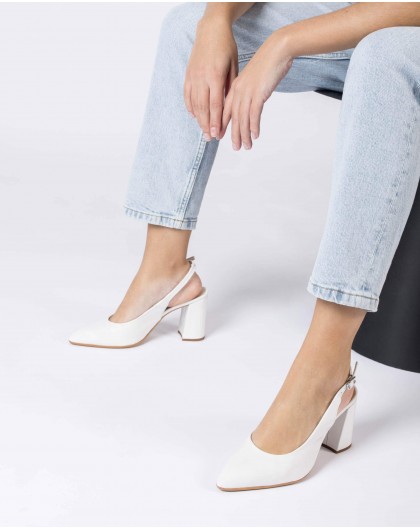 Wonders-Heels-White Vilma Heeled shoes