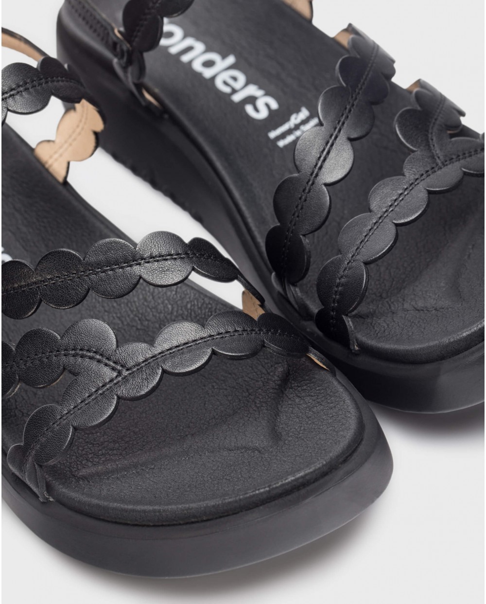 Wonders-Sandals-Black Motril sandals