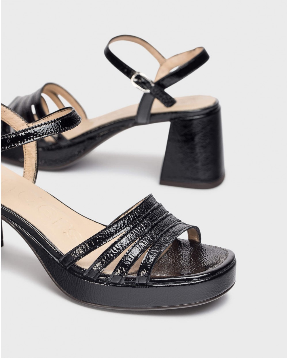 Wonders-Sandals-Black Zaida heeled sandals