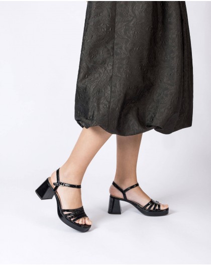 Wonders-Women shoes-Black ZAIDA heeled sandals