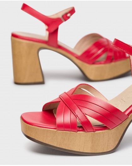 Wonders-Heels-Red Marisol sandals