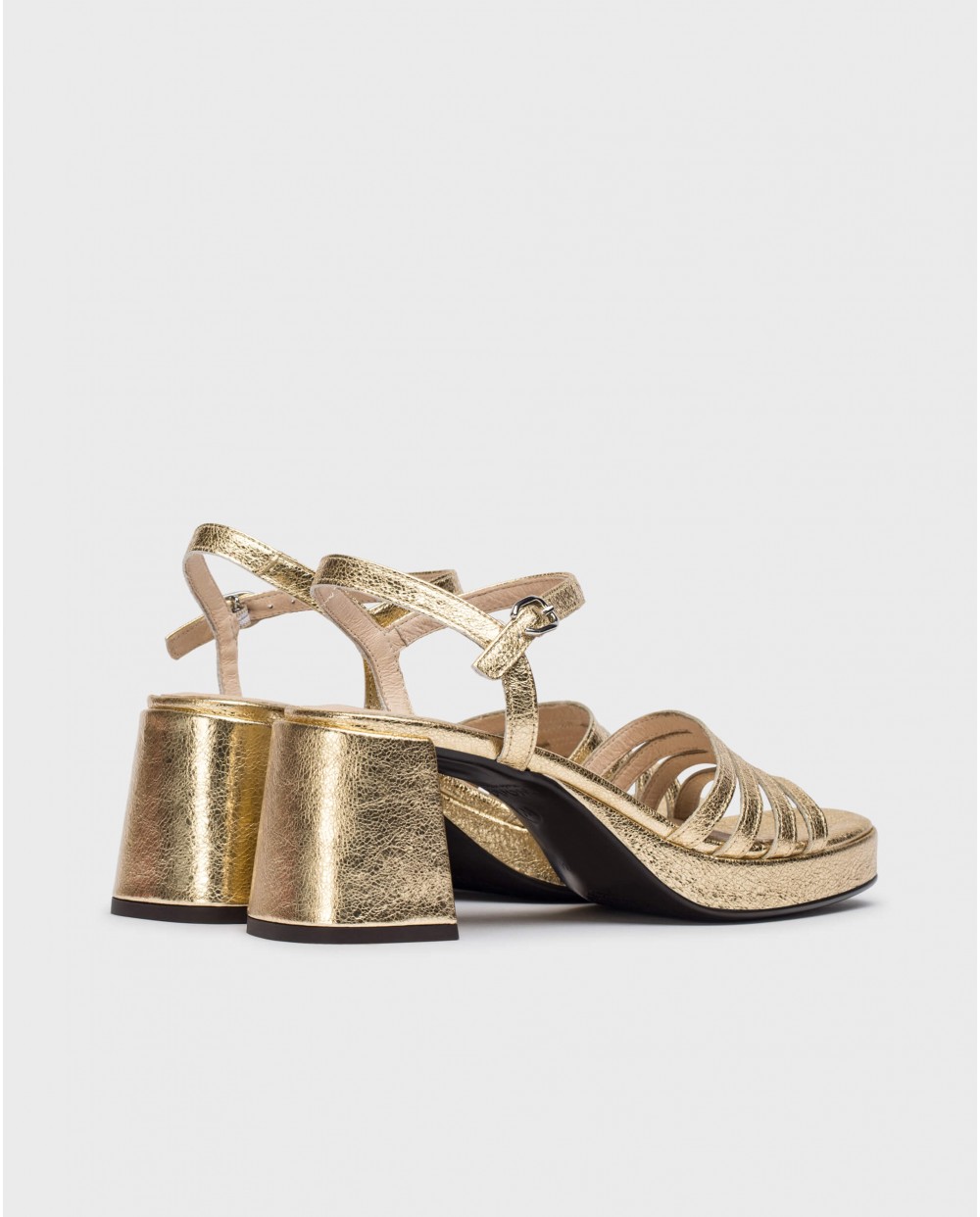 Wonders-Sandals-Gold Zaida heeled sandals