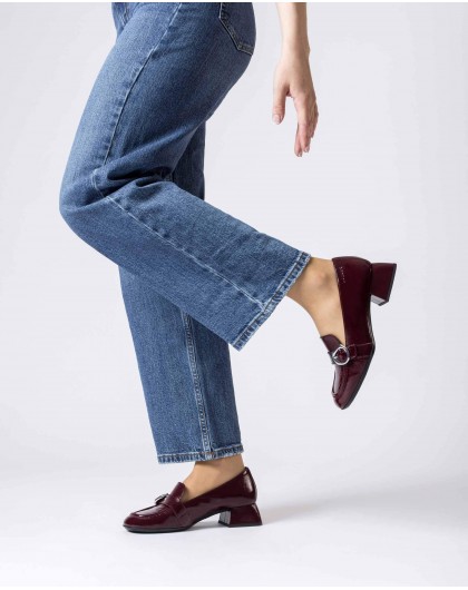 Wonders-Heels-Burgundy JAMES loafers