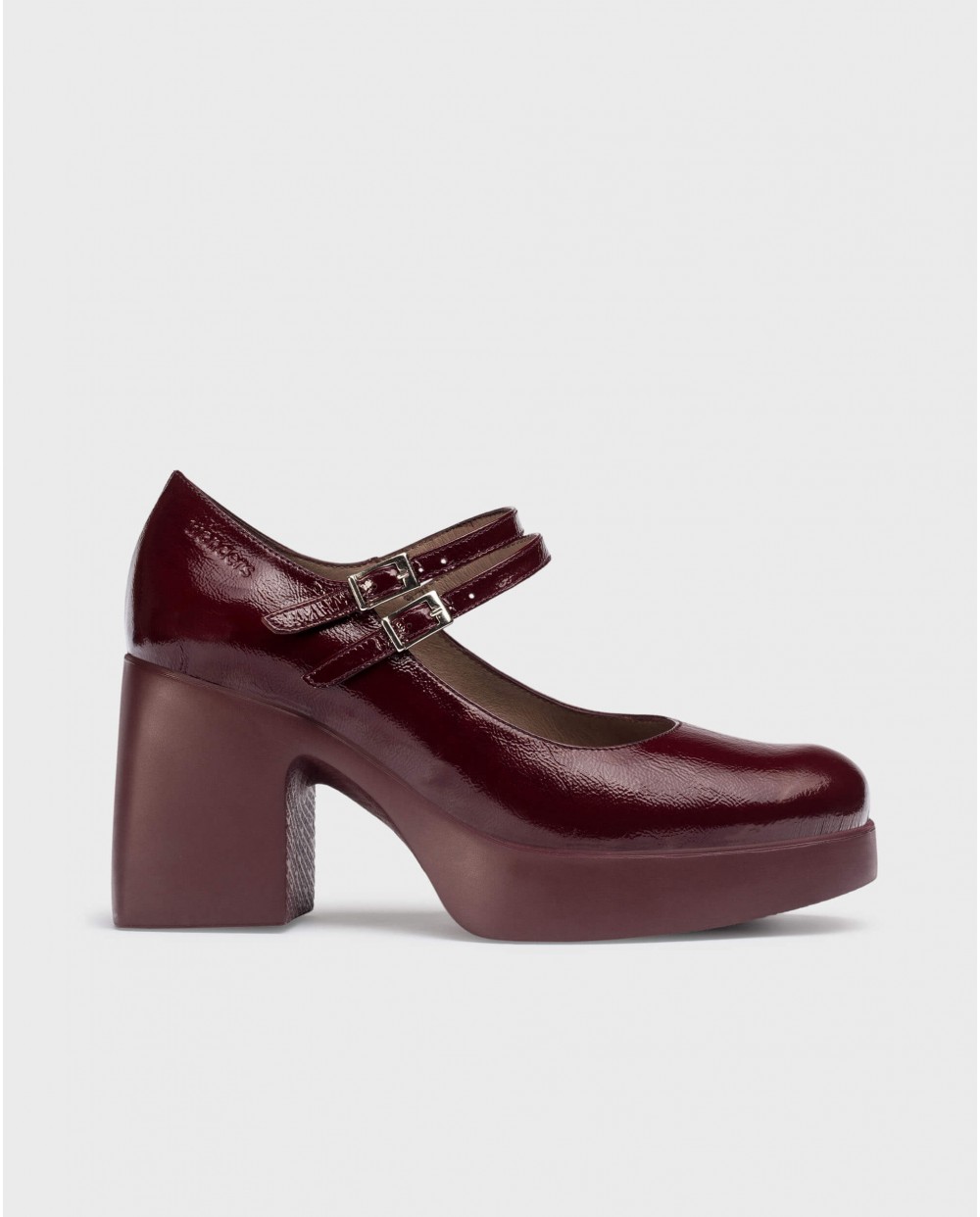 Wonders-Platforms-Burgundy Lady Mary Janes