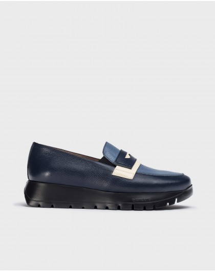 Wonders-Loafers-Blue MATERIA Moccasin