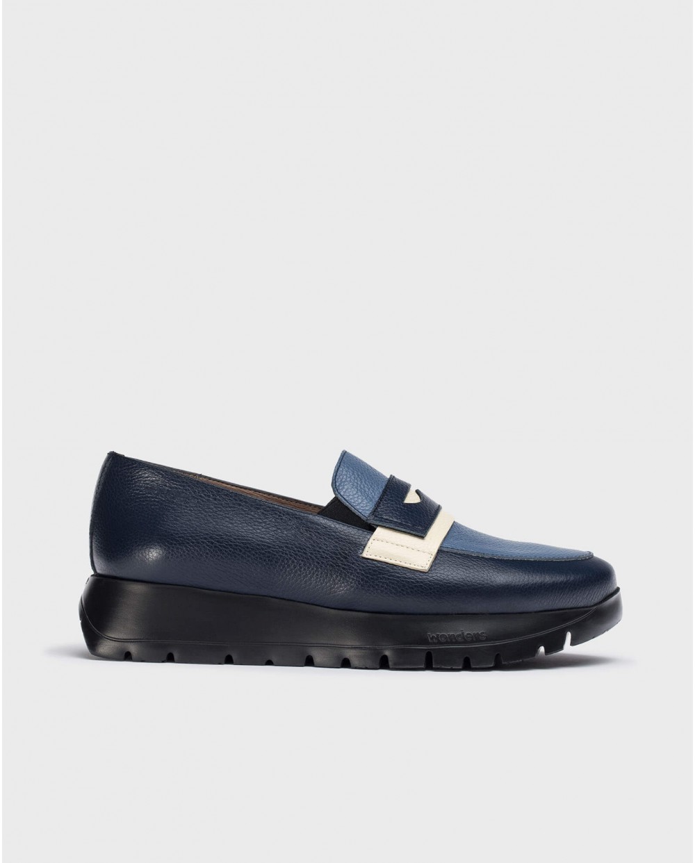 Wonders-Loafers-Blue MATERIA Moccasin