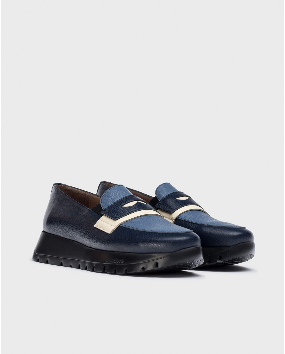 Wonders-Loafers-Blue MATERIA Moccasin