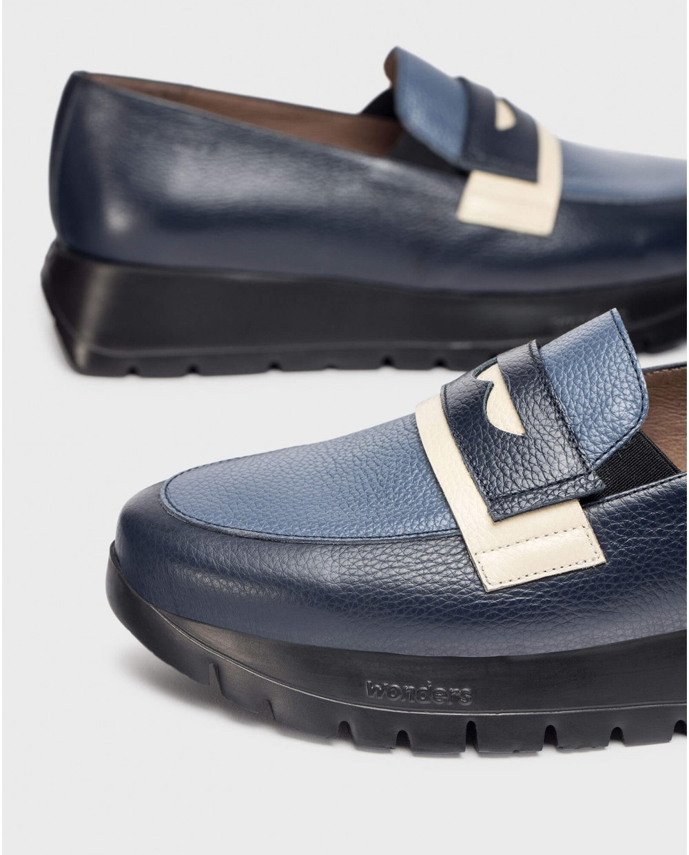 Wonders-Loafers-Blue MATERIA Moccasin