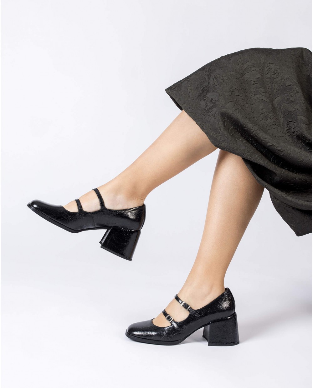 Wonders-Heels-Black HASSAN Mary Janes