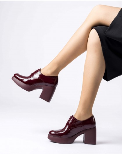 Wonders-Platforms-Burgundy MERCEDES shoes