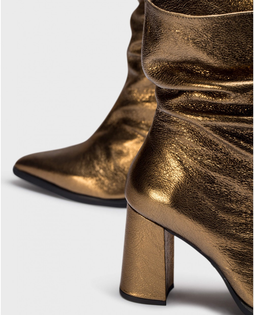 Wonders-Ankle Boots-Gold SALMA Ruched Booties