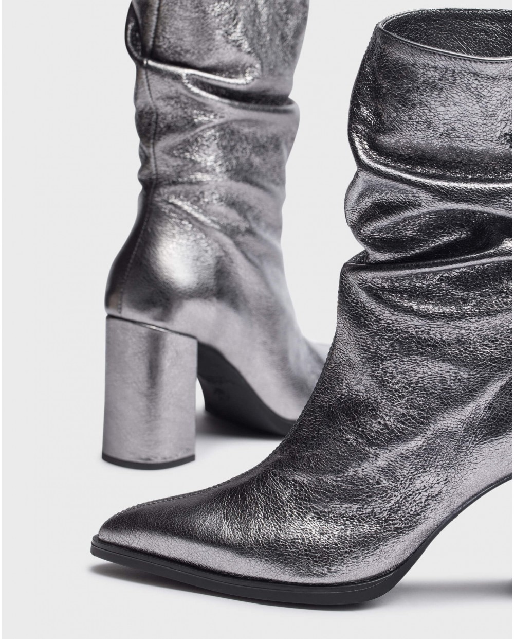 Wonders-Ankle Boots-Lead SALMA Ruched Booties