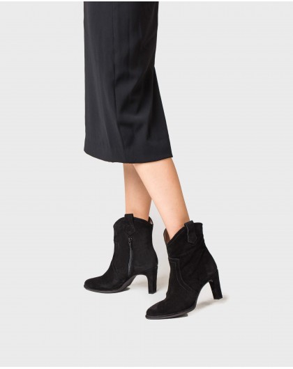Wonders-Ankle Boots-High suede leather ankle boot
