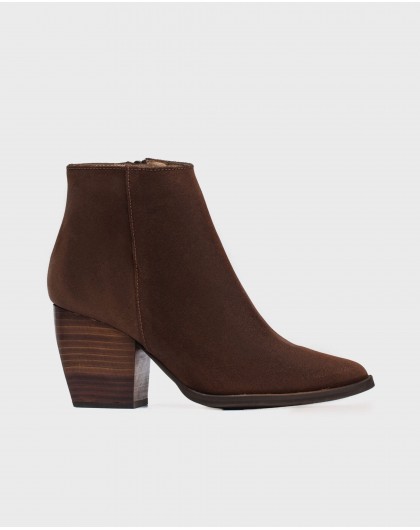 Wonders-Ankle Boots-Suede leather ankle boot cowboy