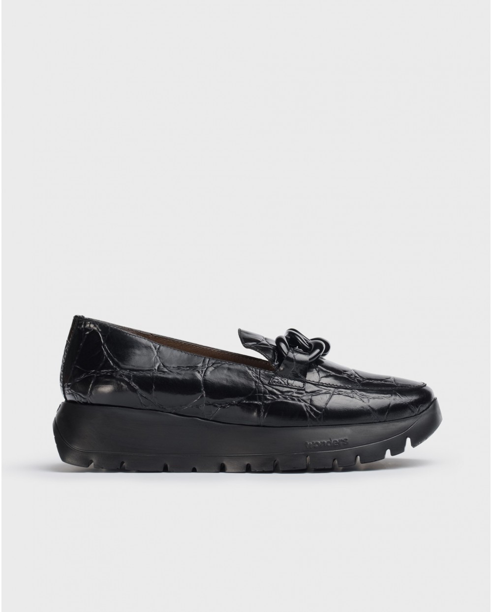 Wonders-Outlet-Black ROSE Moccasin