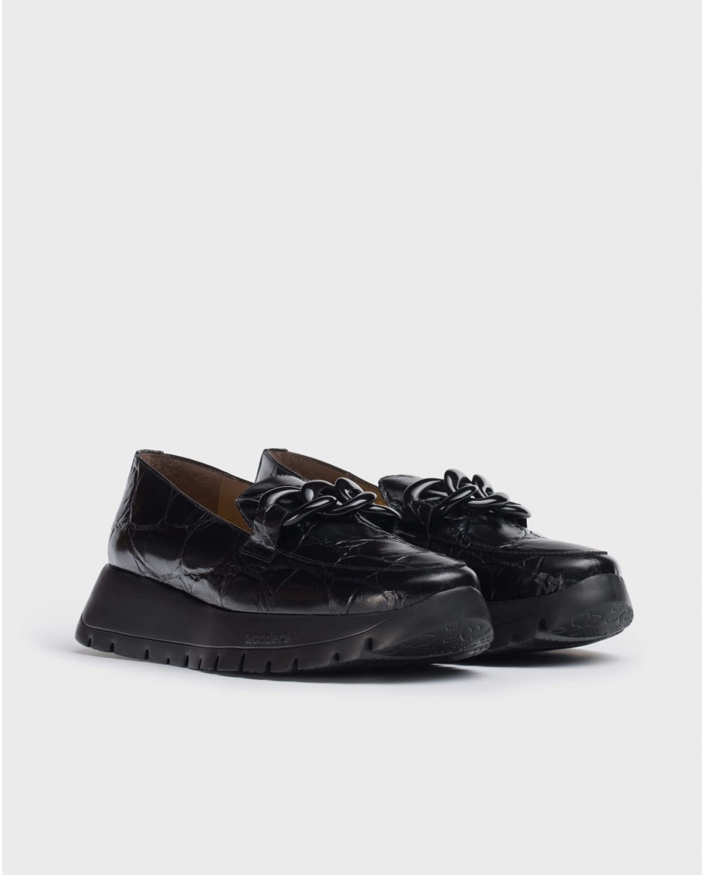 Wonders-Outlet-Black ROSE Moccasin