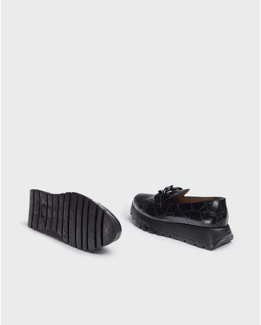 Wonders-Outlet-Black ROSE Moccasin