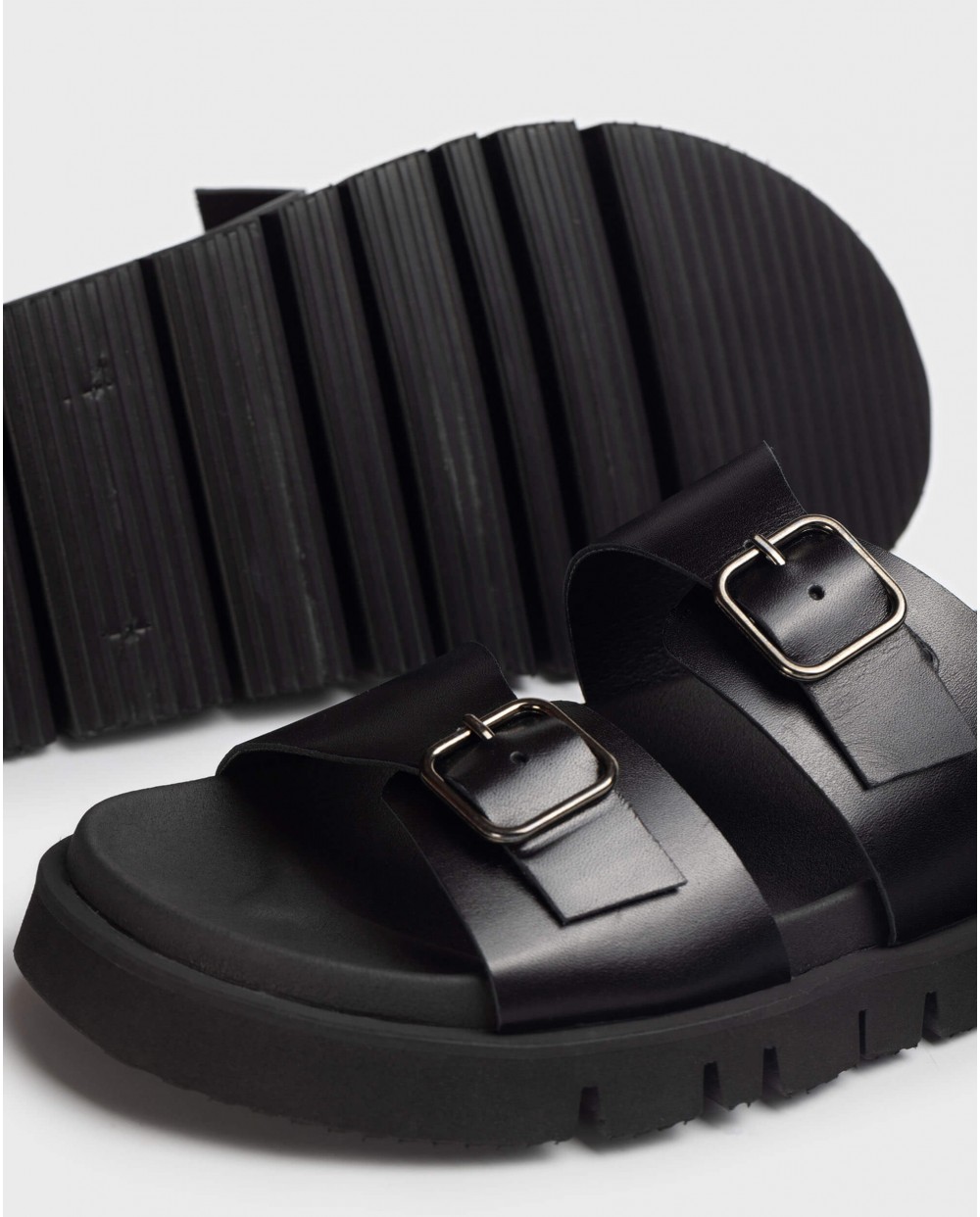 Wonders-SS 2025-BRUNO Black Sandal