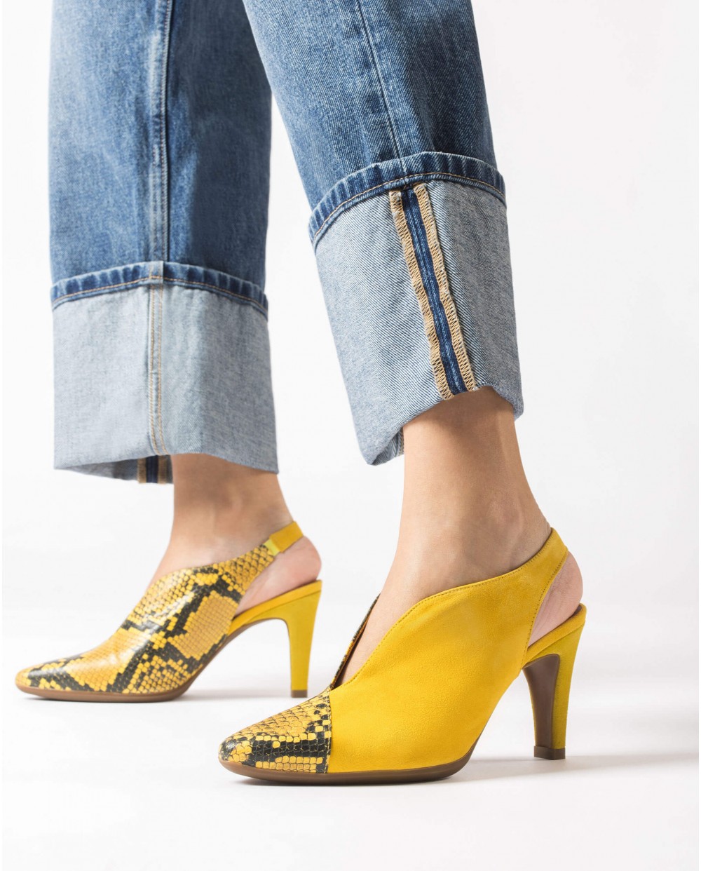 Wonders-Outlet Heels-PAZ Yellow Shoe