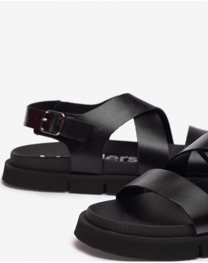 Wonders-Latest Units-Leather sandal with cross over straps