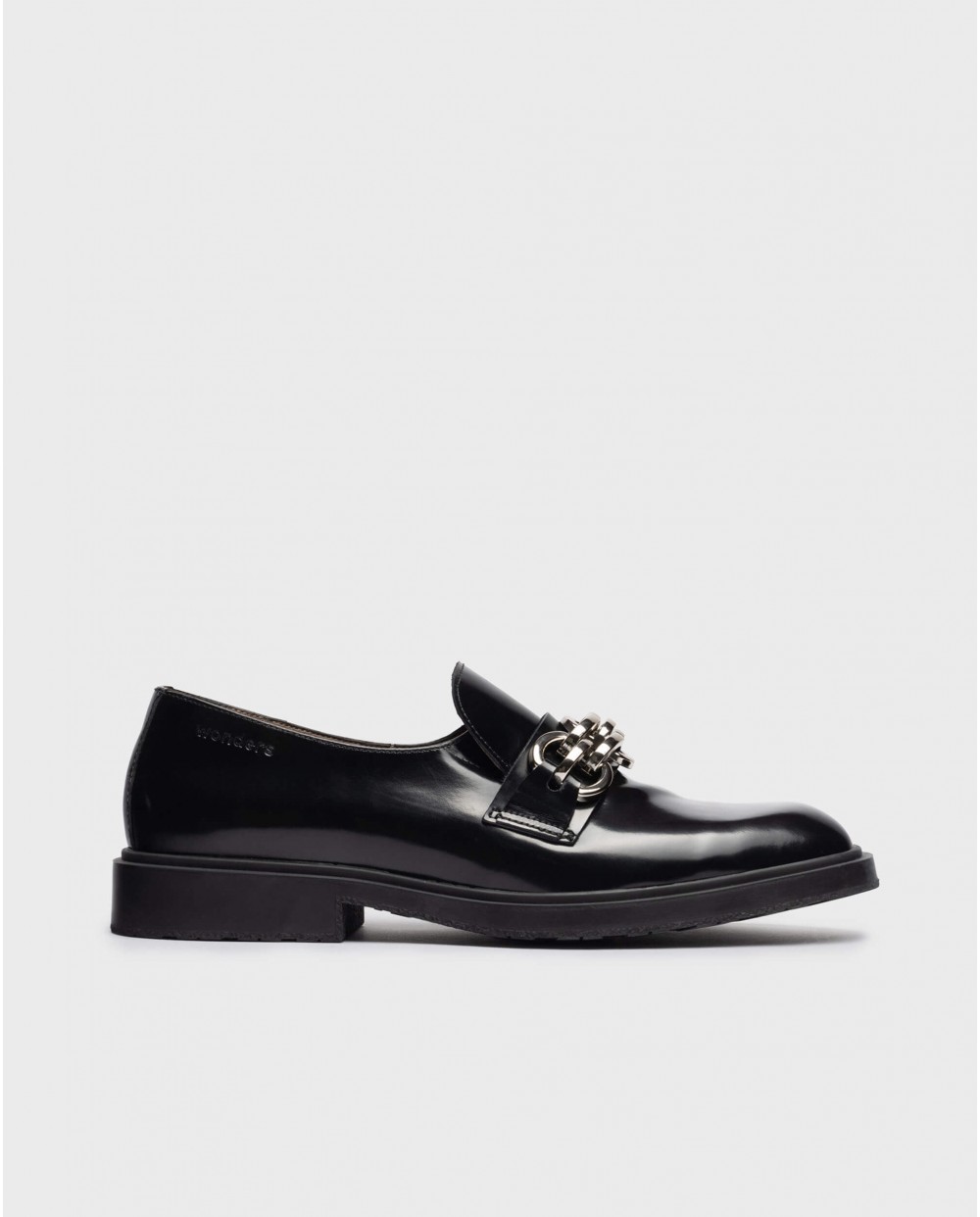 Wonders-Flat Shoes-Black Suri Moccasin