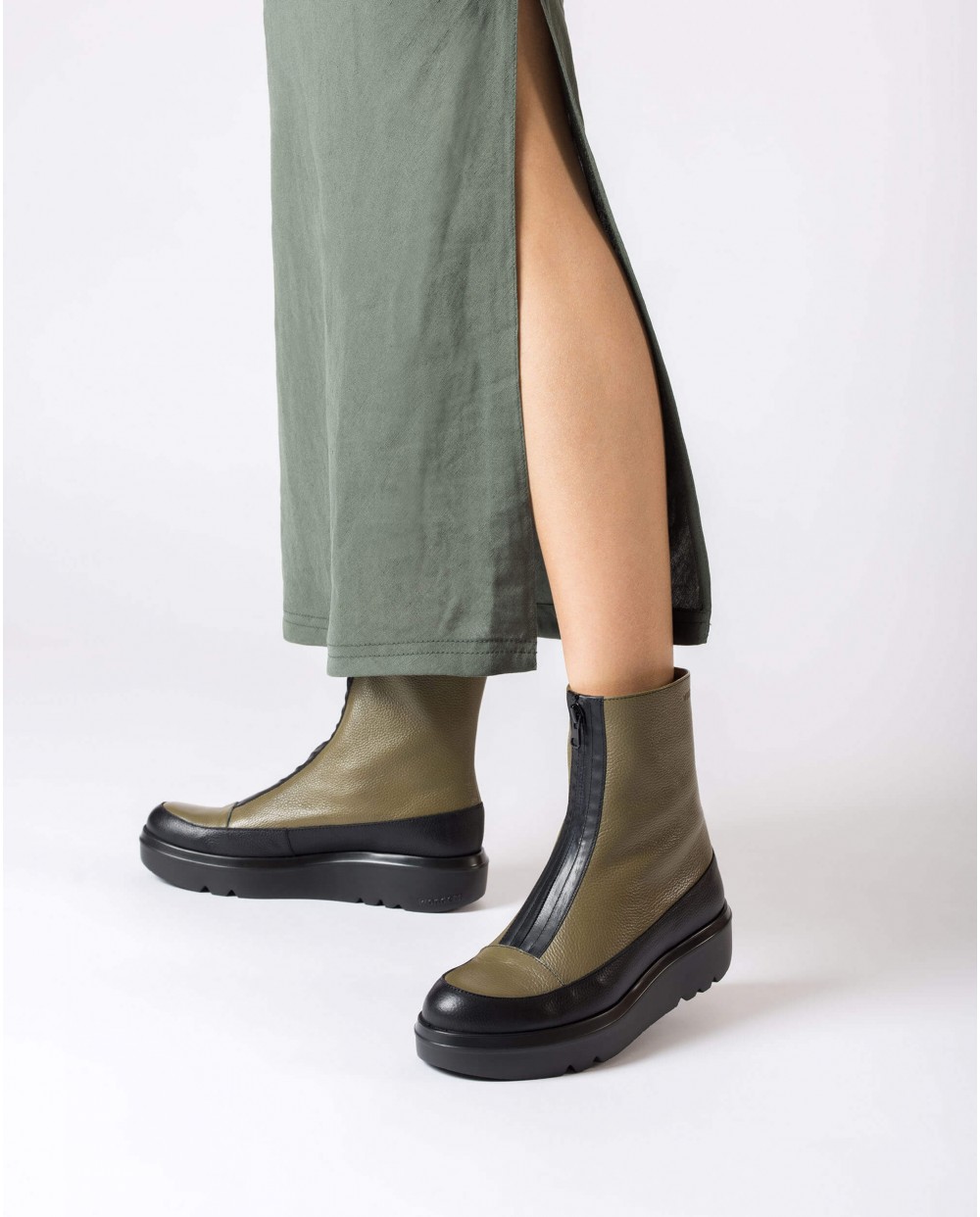 Wonders-Boots-Livia Olive Ankle Boot