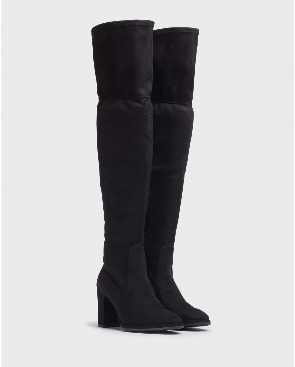 Wonders-Boots-\nAUSTER Black over the knee boot