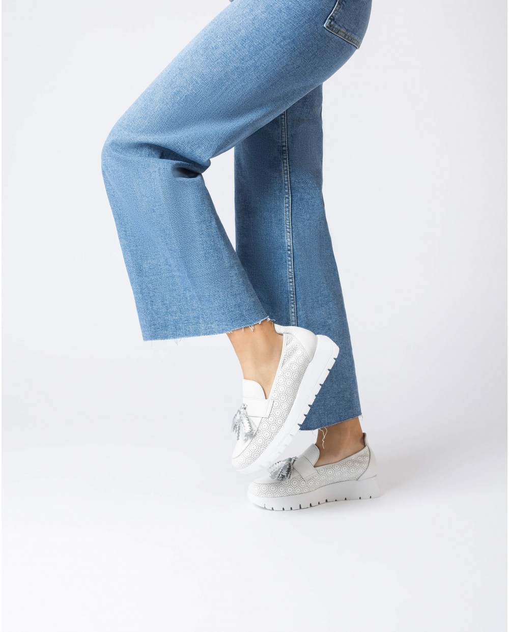 Wonders-Outlet Loafers-White MATERIA Moccasin