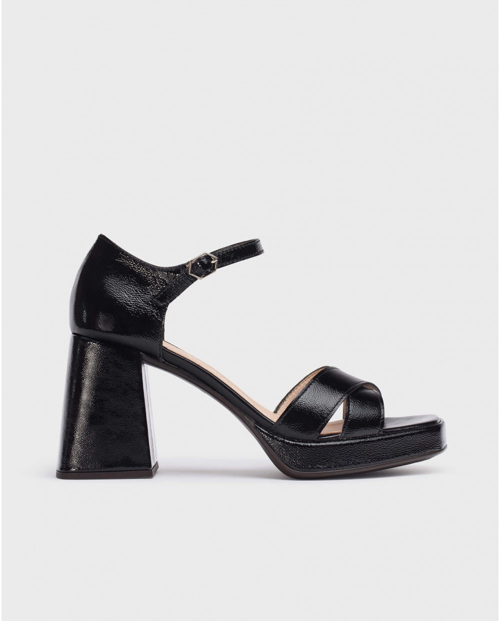 Wonders-Outlet Sandals-Black JULIA Patent Leather