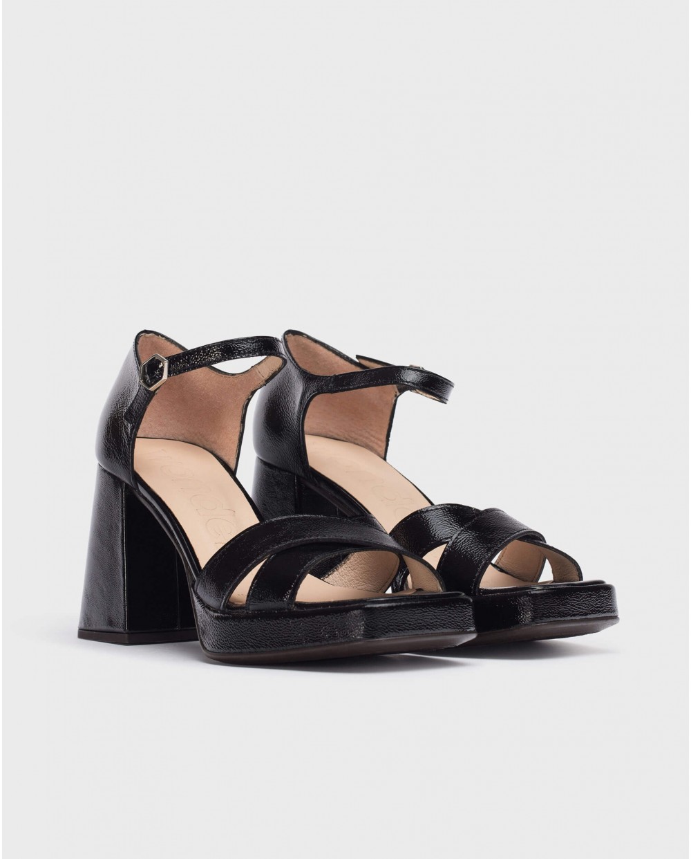 Wonders-Sandalias-Sandalia Julia negro charol