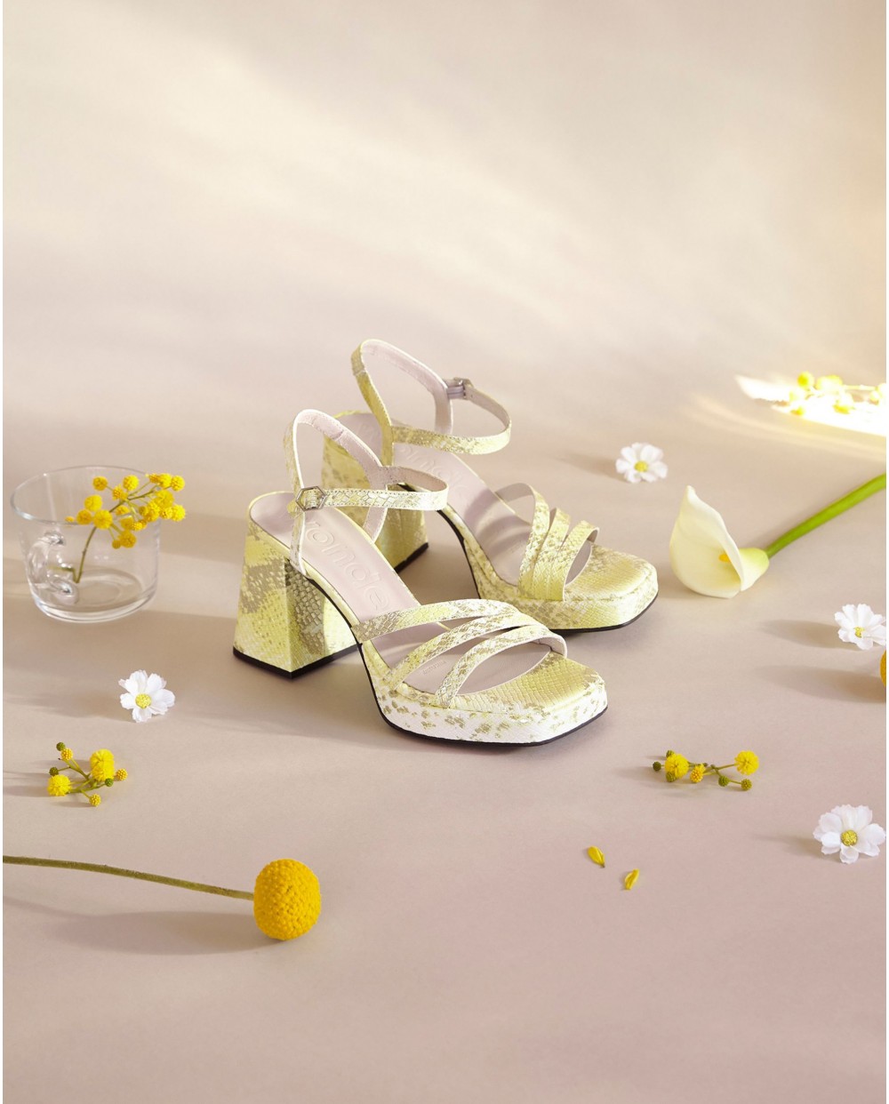 Wonders-Sandals-Lime green LOVE Sandal