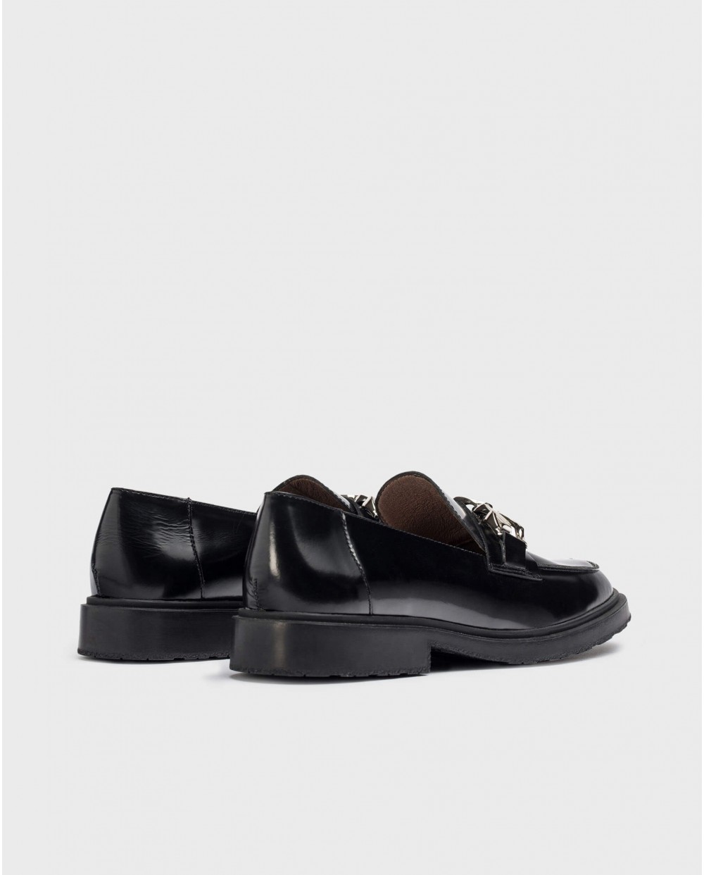 Wonders-Flat Shoes-Black SURI moccasin