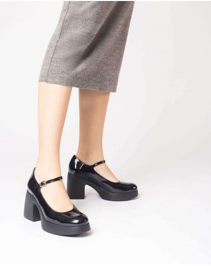 Wonders-Outlet Heels-Black LALA Mary Jane