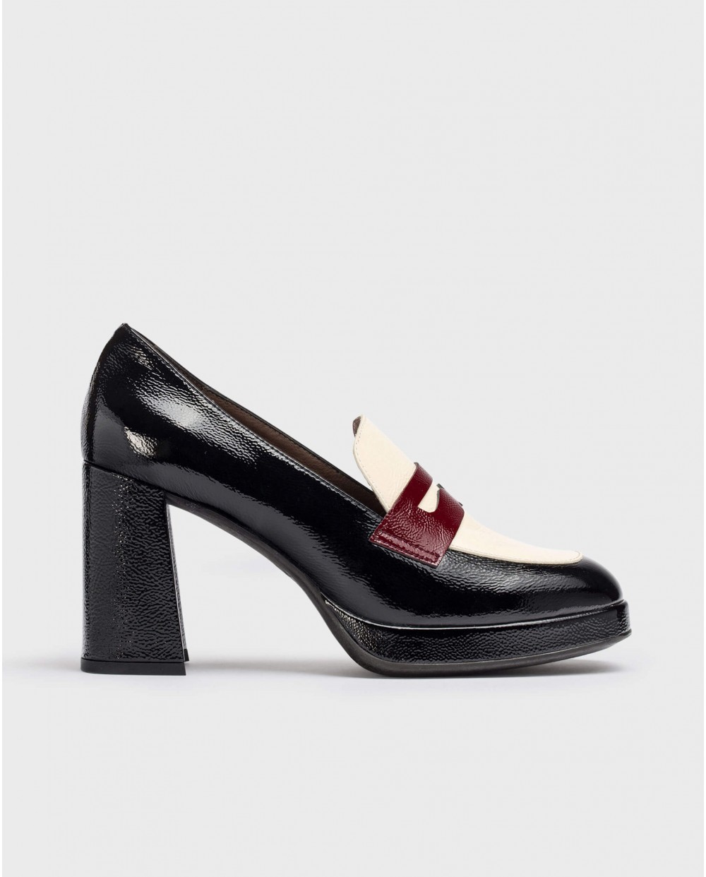 Wonders-Outlet Heels-Patent leather CLARK moccasin