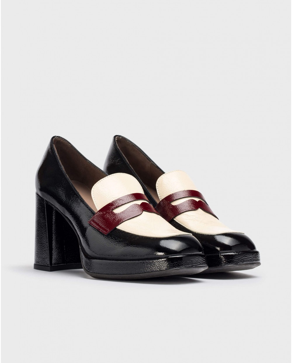 Wonders-Outlet Heels-Patent leather CLARK moccasin