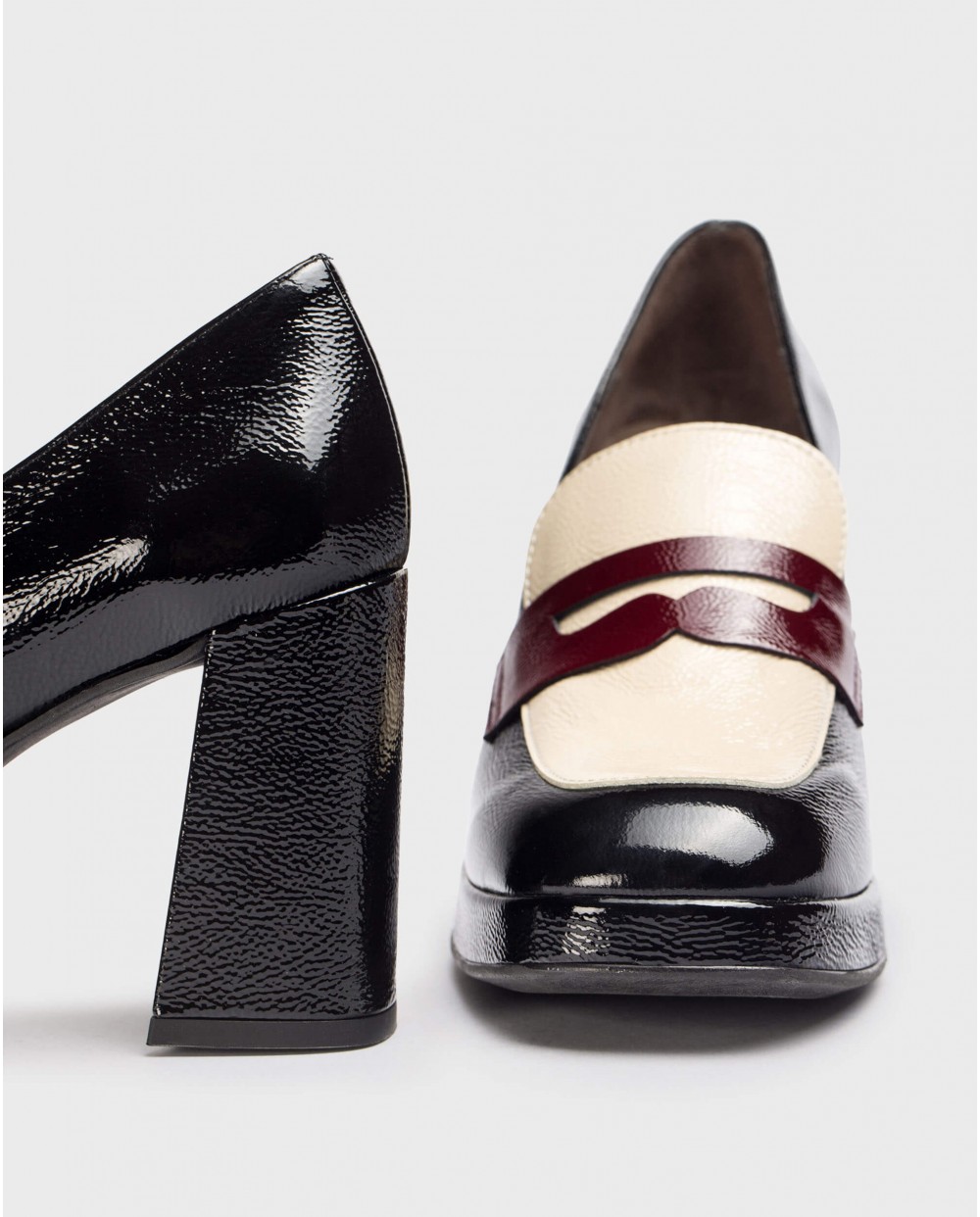 Wonders-Outlet Heels-Patent leather CLARK moccasin