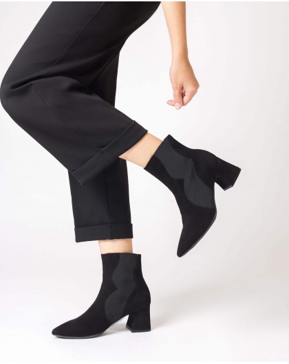 Wonders-Ankle Boots-Black GLIT Ankle Boot