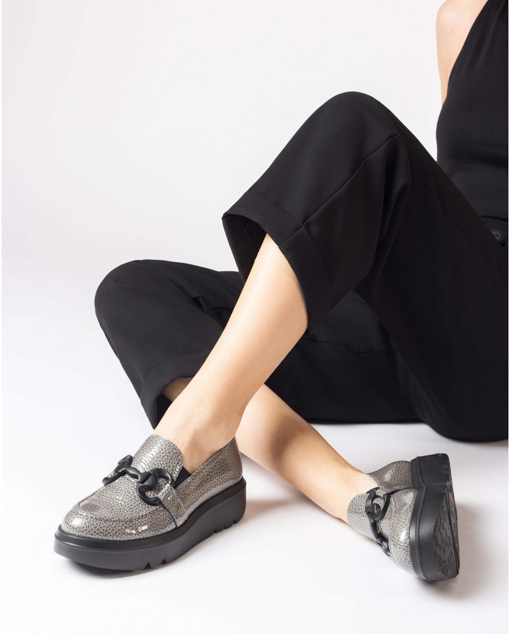 Wonders-Outlet Loafers-Grey MIRA moccasin