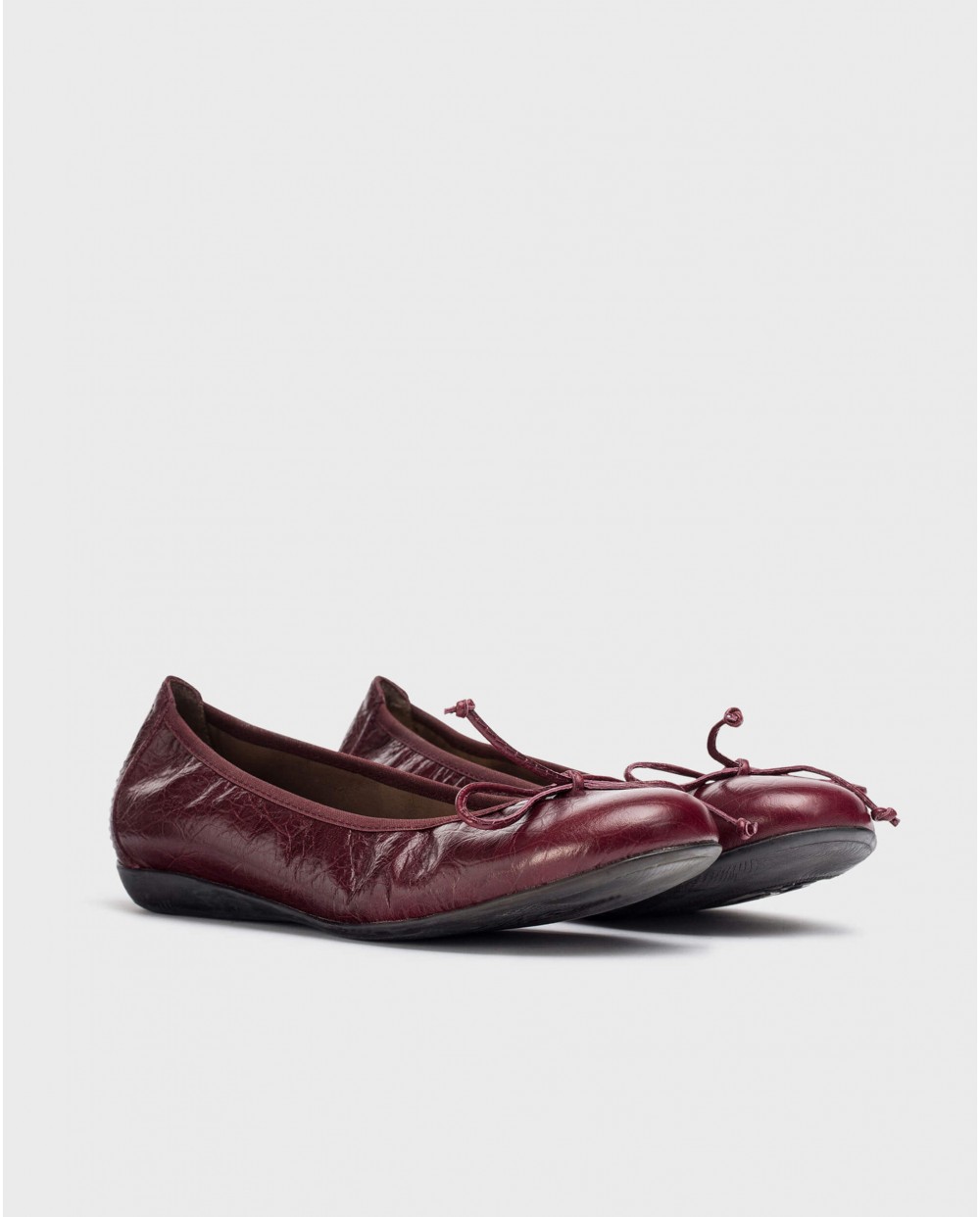 Wonders-Outlet Flat Shoes-Burgundy BO Ballet pump