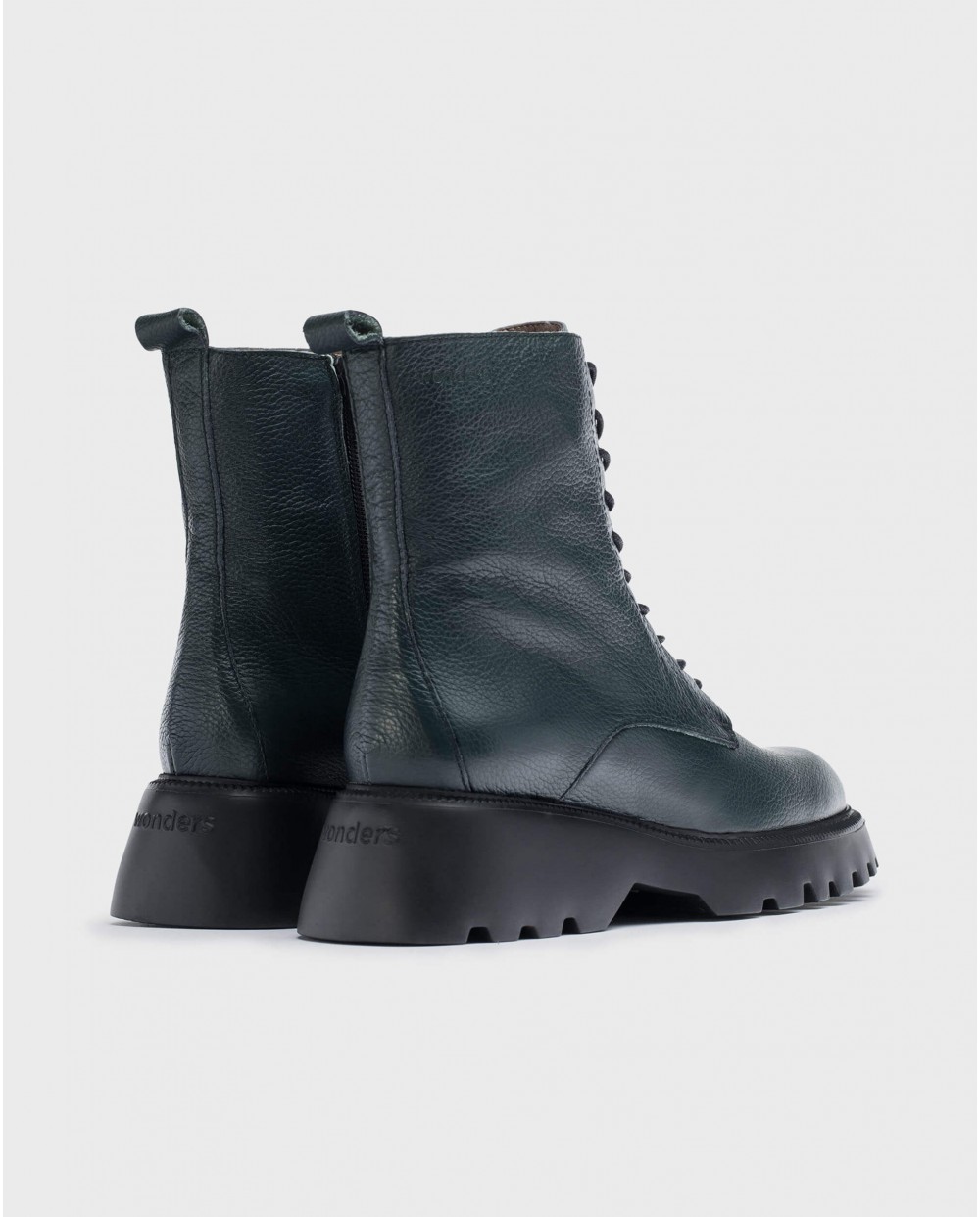 Wonders-Boots-Green leather ATARI ankle boot