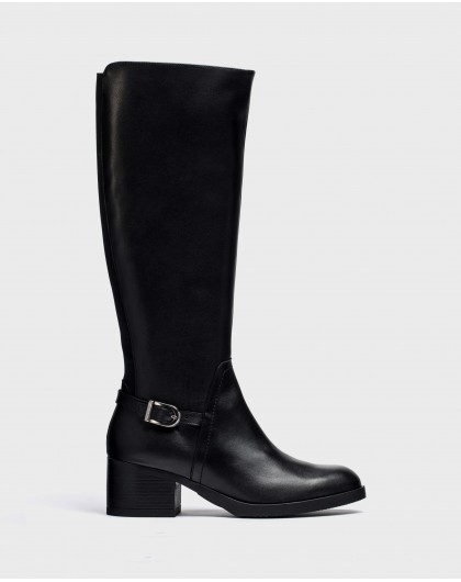 Wonders-Boots-Black elastic boot