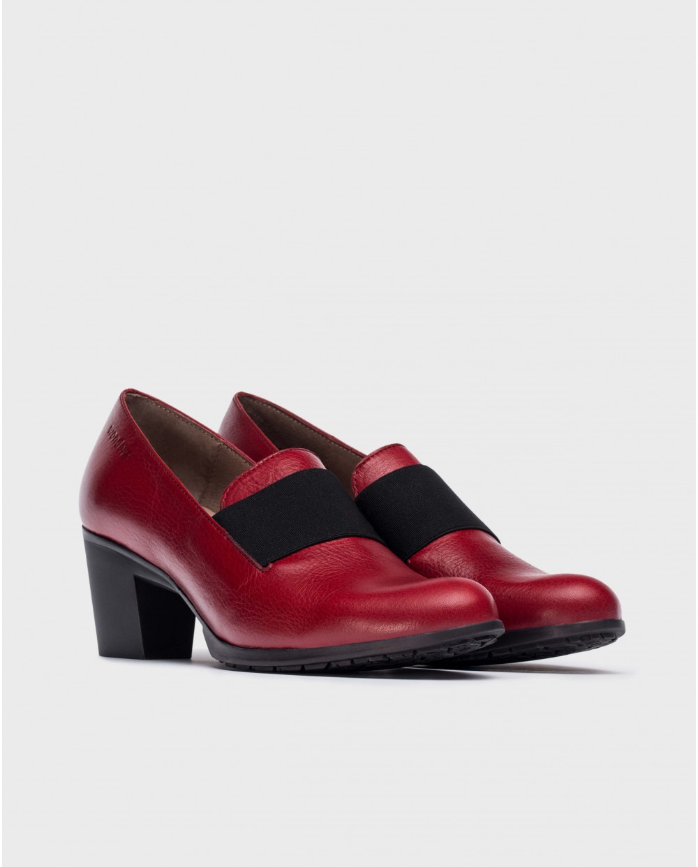 Wonders-Heels-Red elastic shoes