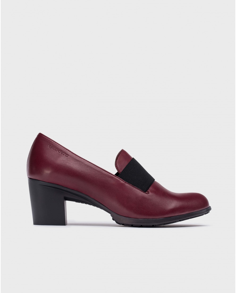 Wonders-Heels-Burgundy elastic shoes
