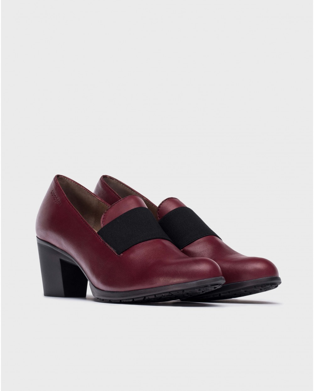 Wonders-Heels-Burgundy elastic shoes