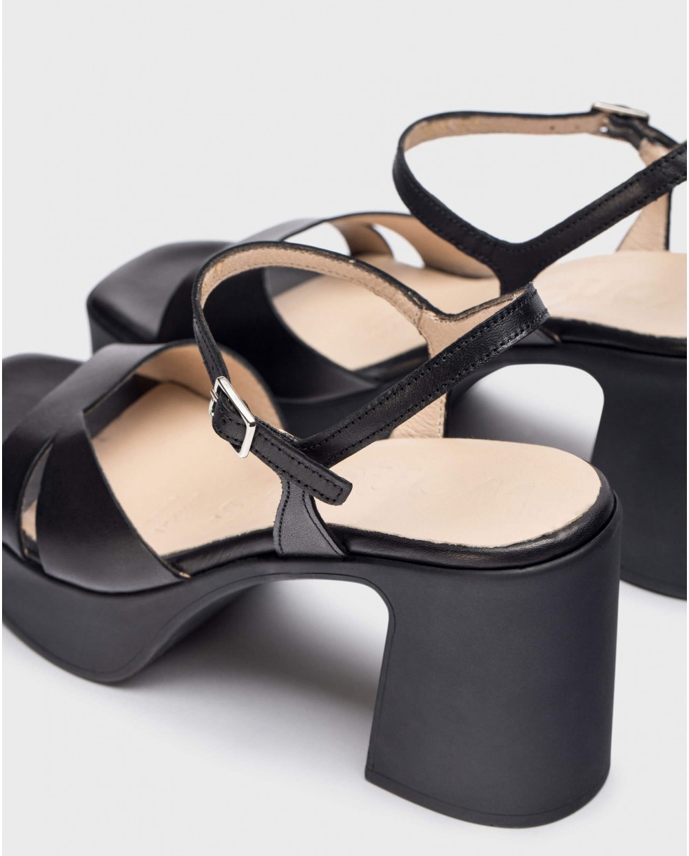 Wonders-Zapatos de mujer-Sandalia con tacón GARY Negro