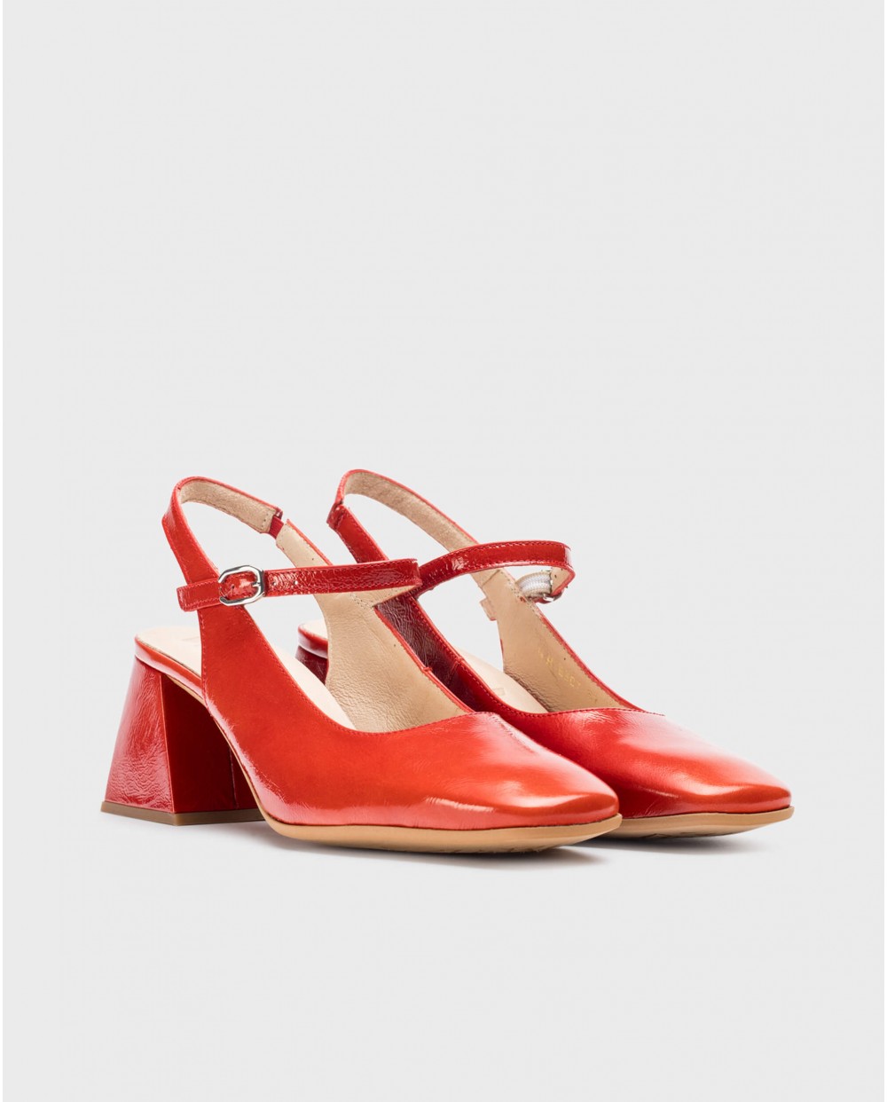 Wonders-Heels-Red JANE slingback sandals